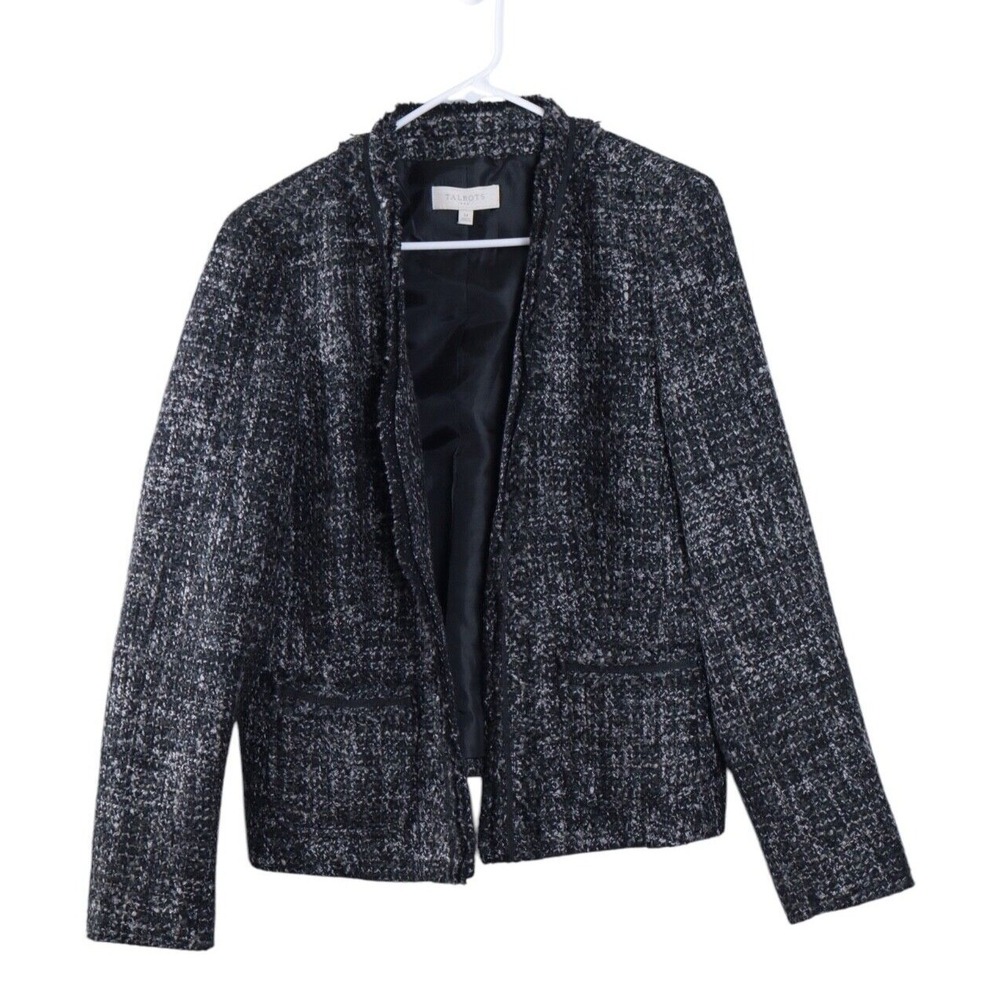 Talbots Woman Acrylic Wool Blend Jacket Multi-Color Size 14 Professional Career